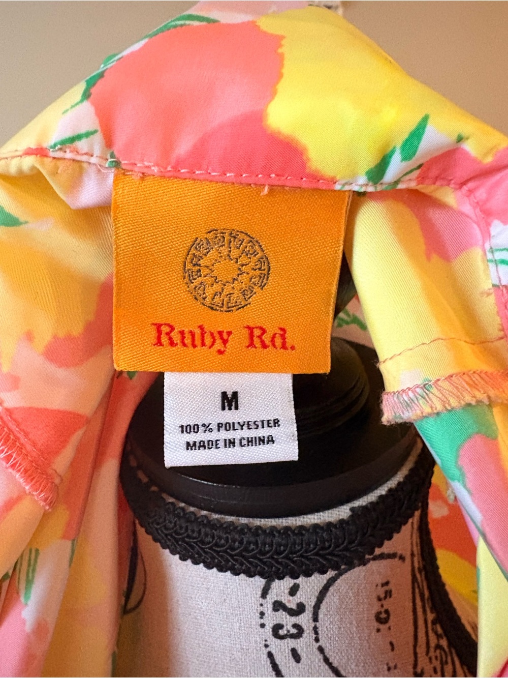 Ruby Rd. Floral Zip-Front lightweight Jacket - Pink & Yellow - Picture 6 of 6